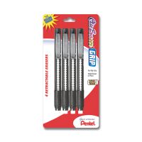 Pentel Clic Erasers, Black Barrel, Pack Of 4