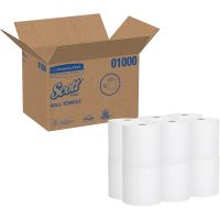 Scott Hardwound 1-Ply Paper Towels, 60% Recycled, 1000' Per Roll, Pack Of 12 Rolls