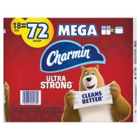 Charmin Ultra Strong 2-Ply Mega Toilet Paper Rolls, 4-1/2” x 4”, White, 242 Sheets Per Roll, Pack Of 18 Rolls
