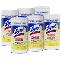 Lysol Disinfecting Wipes, Lemon & Lime Blossom Scent, 80 Sheets Per Tub, Box Of 6