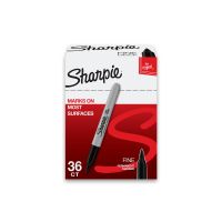 Sharpie Permanent Fine-Point Markers, Black, Pack Of 36