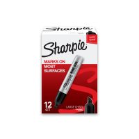 Sharpie King-Size Permanent Markers, Black, Pack Of 12